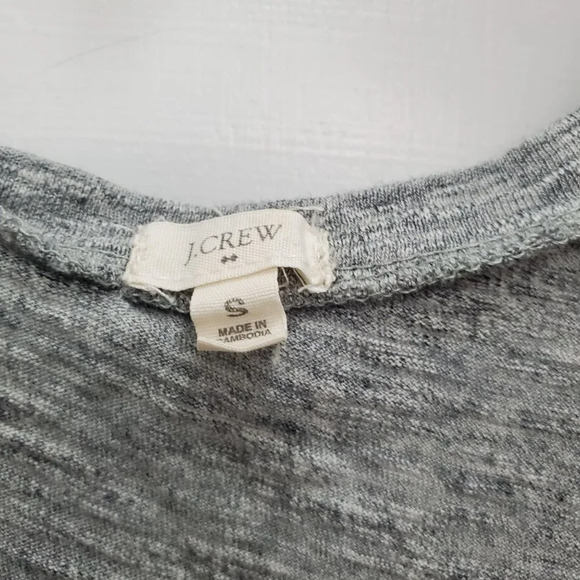J. Crew Factory Women's Heathered Gray Oversized Henley Sleeveless Tank Top Sz S - Picture 3 of 5
